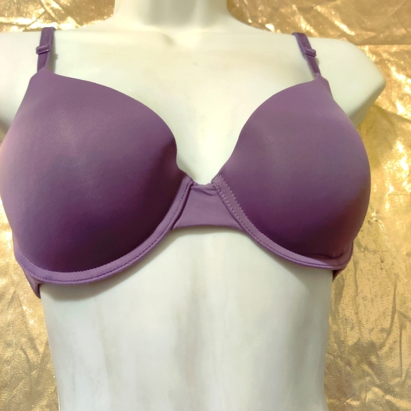 Victoria's Secret PINK Uplift Semi Demi Push Up Bra Size 32C Color: Eggplant EUC - Picture 8 of 11